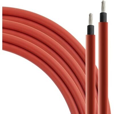 SeKi Solarkabel 6mm² 10 Meter H1Z2Z2-K rot PV Leitung für Solarmodule; bis 1500V; flexibel, doppelte Isolierung, reines Kupferkabel; Ring SeKi Solarkabel 6mm² 10 Meter H1Z2Z2-K rot PV Leitung für Solarmodule; bis 1500V; flexibel, doppelte Isolierung, reines Kupferkabel; Ring