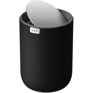 EKO Fandy Mini Tischmülleimer mit Schwingdeckel, 2,2 L Kosmetikeimer, Schreibtisch-Mülleimer für Badezimmer, Arbeitsplatte, Schminktisch oder Büro, kleiner Abfalleimer mit Edelstahl-Sockel, Schwarz EKO Fandy Mini Tischmülleimer mit Schwingdeckel, 2,2 L Kosmetikeimer, Schreibtisch-Mülleimer für Badezimmer, Arbeitsplatte, Schminktisch oder Büro, kleiner Abfalleimer mit Edelstahl-Sockel, Schwarz