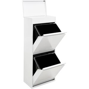 ARREGUI Top CR421-B2 Mülltrennsystem aus Stahl mit Aufbewahrungsbox mit Deckel 2 Fächer Mülleimer für die Küche 2x23 L (46 L) 2 Fach Abfalleimer Herausnehmbare Inneneimer mit Griff weiß ARREGUI Top CR421-B2 Mülltrennsystem aus Stahl mit Aufbewahrungsbox mit Deckel 2 Fächer Mülleimer für die Küche 2x23 L (46 L) 2 Fach Abfalleimer Herausnehmbare Inneneimer mit Griff weiß