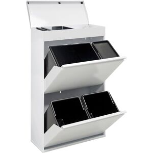 ARREGUI Top CR621-B2 Mülltrennsystem aus Stahl mit Aufbewahrungsbox mit Deckel 4 Fächer Mülleimer für die Küche 23+11+17+17 L (68 L) 1 Extra Großer Eimer 4 Fach Abfalleimer weiß ARREGUI Top CR621-B2 Mülltrennsystem aus Stahl mit Aufbewahrungsbox mit Deckel 4 Fächer Mülleimer für die Küche 23+11+17+17 L (68 L) 1 Extra Großer Eimer 4 Fach Abfalleimer weiß