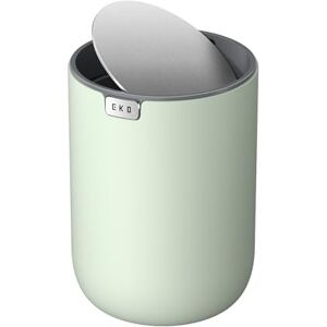 EKO Mini Tischmülleimer mit deckel, 1,5 L Kosmetikeimer, Kleiner Tischabfalleimer für Bad, Schreibtisch oder Schlafzimmer, Mülleimer mit Edelstahl-Sockel, Small Table Bin, Papierkorb, Salbeigrün EKO Mini Tischmülleimer mit deckel, 1,5 L Kosmetikeimer, Kleiner Tischabfalleimer für Bad, Schreibtisch oder Schlafzimmer, Mülleimer mit Edelstahl-Sockel, Small Table Bin, Papierkorb, Salbeigrün