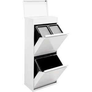 ARREGUI Top CR421-B Mülltrennsystem aus Stahl mit Aufbewahrungsbox mit Deckel 3 Fächer Mülleimer für die Küche 11+11+23 L (45 L) 3 Fach Abfalleimer Herausnehmbare Inneneimer mit Griff weiß ARREGUI Top CR421-B Mülltrennsystem aus Stahl mit Aufbewahrungsbox mit Deckel 3 Fächer Mülleimer für die Küche 11+11+23 L (45 L) 3 Fach Abfalleimer Herausnehmbare Inneneimer mit Griff weiß