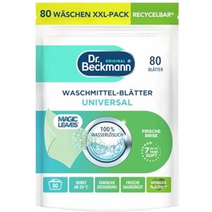 Dr. Beckmann MAGIC LEAVES Waschmittel-Blätter UNIVERSAL vordosierte & wasserlösliche Waschblätter platzsparend und leicht anzuwenden 80 Blätter Dr. Beckmann MAGIC LEAVES Waschmittel-Blätter UNIVERSAL vordosierte & wasserlösliche Waschblätter platzsparend und leicht anzuwenden 80 Blätter