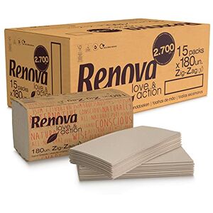 Renova Zig-Zag Love&Action Handtücher 15 Packungen à 180 Stück 2700 Stück Umweltfreundliches Kraftpapier 2-lagig FSC & Ecolabel zertifiziert Renova Zig-Zag Love&Action Handtücher 15 Packungen à 180 Stück 2700 Stück Umweltfreundliches Kraftpapier 2-lagig FSC & Ecolabel zertifiziert