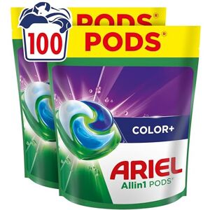 Ariel Allin1 PODS, Flüssigwaschmittelkapseln 100 Wäschen, Color+, Fleck-Weg-Power ab der 1. Wäsche, selbst in kaltem Wasser Ariel Allin1 PODS, Flüssigwaschmittelkapseln 100 Wäschen, Color+, Fleck-Weg-Power ab der 1. Wäsche, selbst in kaltem Wasser