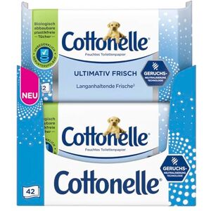 Cottonelle Feuchtes Toilettenpapier, Ultimativ Frisch, 12 x 42 Tücher, DEODYCYLX-Technologie, Sanft zur Haut, Ohne Alkohol und Farbstoffe, Sensitive, Biologisch Abbaubar Cottonelle Feuchtes Toilettenpapier, Ultimativ Frisch, 12 x 42 Tücher, DEODYCYLX-Technologie, Sanft zur Haut, Ohne Alkohol und Farbstoffe, Sensitive, Biologisch Abbaubar