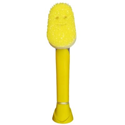 Scrub Daddy Dish Daddy Spülschwamm mit Spülmittelspender Innovative Haushalt Flaschenbürste mit auswechselbarem Kopf Temperaturempfindlicher Schwamm für sanfte und kraftvolle Reinigung Gelb Scrub Daddy Dish Daddy Spülschwamm mit Spülmittelspender Innovative Haushalt Flaschenbürste mit auswechselbarem Kopf Temperaturempfindlicher Schwamm für sanfte und kraftvolle Reinigung Gelb