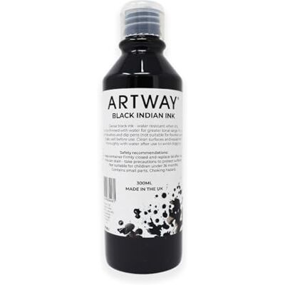 ARTWAY Schwarze Tusche 300ml Ideal zum Zeichnen, Illustrieren und für Kalligraphie ARTWAY Schwarze Tusche 300ml Ideal zum Zeichnen, Illustrieren und für Kalligraphie