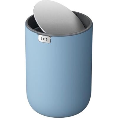 EKO Mini Tischmülleimer mit Schwingdeckel, 1,5 Liter Kosmetikeimer, kleiner Schreibtisch-Mülleimer, runder Tischabfalleimer für Büro, Bad, Schreibtisch, Schlafzimmer (Blau) EKO Mini Tischmülleimer mit Schwingdeckel, 1,5 Liter Kosmetikeimer, kleiner Schreibtisch-Mülleimer, runder Tischabfalleimer für Büro, Bad, Schreibtisch, Schlafzimmer (Blau)