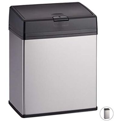 Relaxdays Kosmetikeimer Edelstahl, Mülleimer für Küche & Bad, leichtgängige Push-Funktion, Badmülleimer, 3 Liter, silber Relaxdays Kosmetikeimer Edelstahl, Mülleimer für Küche & Bad, leichtgängige Push-Funktion, Badmülleimer, 3 Liter, silber