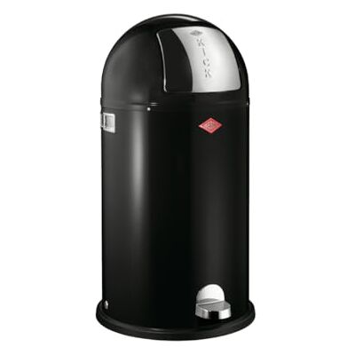 WESCO Kickboy Tretabfalleimer in der Farbe schwarz, pulverbeschichtetes Stahlblech, 40 Liter Volumen, klappe aus Edelstahl, verchromter Kunststoff-Fußtritt WESCO Kickboy Tretabfalleimer in der Farbe schwarz, pulverbeschichtetes Stahlblech, 40 Liter Volumen, klappe aus Edelstahl, verchromter Kunststoff-Fußtritt