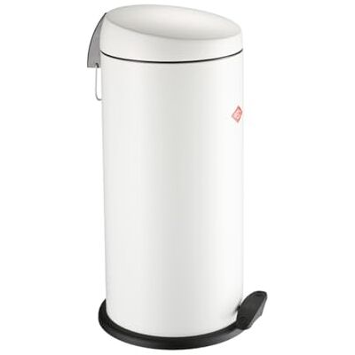 WESCO klassischer Tretabfallsammler CAPBOY MAXI in der Farbe weiß matt, pulverbeschichtetes Stahlblech, Metalleinsatz aus 22 Liter Volumen, Kunststoff-Fußtritt WESCO klassischer Tretabfallsammler CAPBOY MAXI in der Farbe weiß matt, pulverbeschichtetes Stahlblech, Metalleinsatz aus 22 Liter Volumen, Kunststoff-Fußtritt