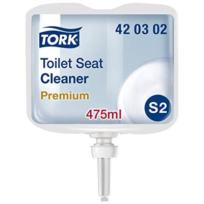 Tork 420302 WC-Brillen Reiniger Hygiene für S2 Spender-Systeme 1 x 475 ml Toilettensitzreiniger für zusätzliche Premium-Qualität Tork 420302 WC-Brillen Reiniger Hygiene für S2 Spender-Systeme 1 x 475 ml Toilettensitzreiniger für zusätzliche Premium-Qualität