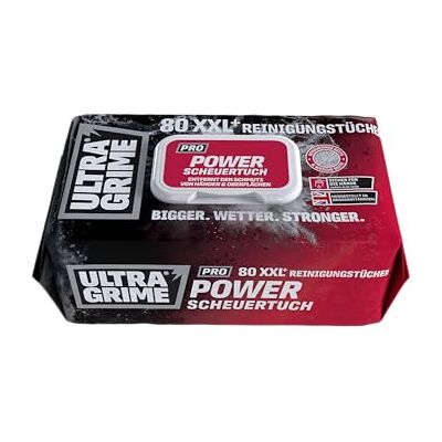 UltraGrime Pro Power Scrub Cleaning Wipes Leistungsstarke industrielle Wischtücher (Reinigungstücher) zur SCHMUTZ-Entfernung VON sämtlichen Oberflächen 80 extragroße FEUCHTE Tücher, 38 cm x 25 cm UltraGrime Pro Power Scrub Cleaning Wipes Leistungsstarke industrielle Wischtücher (Reinigungstücher) zur SCHMUTZ-Entfernung VON sämtlichen Oberflächen 80 extragroße FEUCHTE Tücher, 38 cm x 25 cm