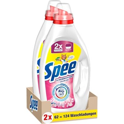 Spee Ultra Konzentrat Color Gel Flüssigwaschmittel (124 Waschladungen), Allin1 Colorwaschmittel mit Frische, Fleck-Weg-Power und Kalt-Aktiv, Buntwäsche Waschmittel für alle Waschprogramme von 20-60 °C Spee Ultra Konzentrat Color Gel Flüssigwaschmittel (124 Waschladungen), Allin1 Colorwaschmittel mit Frische, Fleck-Weg-Power und Kalt-Aktiv, Buntwäsche Waschmittel für alle Waschprogramme von 20-60 °C