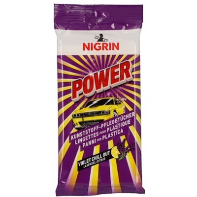 NIGRIN Power Kunstststoff-Pflegetücher, für alle Kunststoff- und Vinyloberflächen im Fahreuginnenraum, mit Lavendel-Citrus-Duft, farbauffrischend, antistatisch, weiß, 20 Stück NIGRIN Power Kunstststoff-Pflegetücher, für alle Kunststoff- und Vinyloberflächen im Fahreuginnenraum, mit Lavendel-Citrus-Duft, farbauffrischend, antistatisch, weiß, 20 Stück
