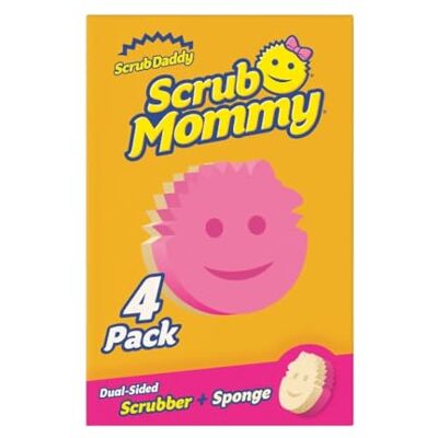 Scrub Daddy Scrub Mommy Putzschwamm, Topfreiniger Küchenschwämme, Putzmittel mit Texturveränderung, kratzfreier Spülschwamm, geruchsresistenter Smiley Schwamm, Geschirrschwamm 4er Pack Assortiert Scrub Daddy Scrub Mommy Putzschwamm, Topfreiniger Küchenschwämme, Putzmittel mit Texturveränderung, kratzfreier Spülschwamm, geruchsresistenter Smiley Schwamm, Geschirrschwamm 4er Pack Assortiert