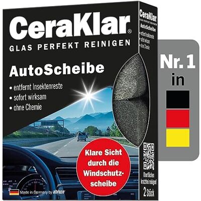 abrazo CeraKlar AutoScheibe, 2 Glasreiniger kratzfrei, Scheibenreiniger Auto für schnelle Reinigung, Auto Scheibenreiniger, Autoschwamm außen Scheibe abrazo CeraKlar AutoScheibe, 2 Glasreiniger kratzfrei, Scheibenreiniger Auto für schnelle Reinigung, Auto Scheibenreiniger, Autoschwamm außen Scheibe