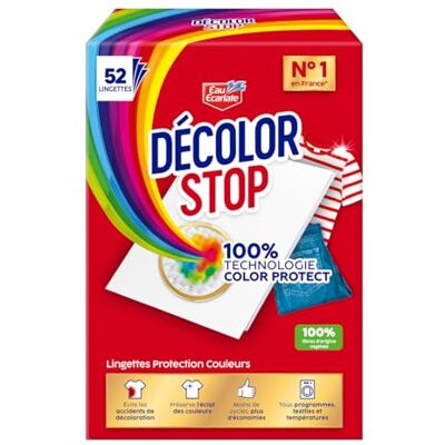 Décolor Stop Decolor Stop – Farbschutz – verhindert Verfärbungen – bewahrt den Glanz der Farben – alle Textilprogramme und Temperaturen – weniger Zyklen – mehr Einsparungen – 52 Tücher Décolor Stop Decolor Stop – Farbschutz – verhindert Verfärbungen – bewahrt den Glanz der Farben – alle Textilprogramme und Temperaturen – weniger Zyklen – mehr Einsparungen – 52 Tücher