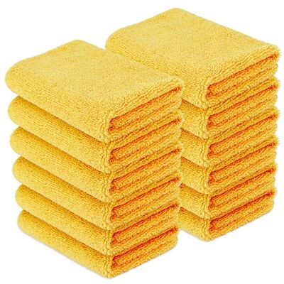 Amazon Basics Mikrofasertücher für Autos, doppelseitiges Reinigungstuch, 12 Stück, 40 x 40 cm, Gelb Amazon Basics Mikrofasertücher für Autos, doppelseitiges Reinigungstuch, 12 Stück, 40 x 40 cm, Gelb