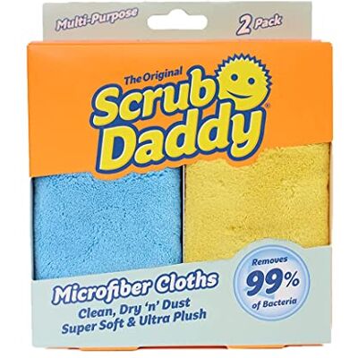 Scrub Daddy Microfaser Tuch, Doppelpack, Mehrfarbig Allzwecktücher im Doppelpack, waschbarer Spüllappen, Zaubertücher zur Reinigung von verstaubtem Glas, Auto, Fenstern Scrub Daddy Microfaser Tuch, Doppelpack, Mehrfarbig Allzwecktücher im Doppelpack, waschbarer Spüllappen, Zaubertücher zur Reinigung von verstaubtem Glas, Auto, Fenstern
