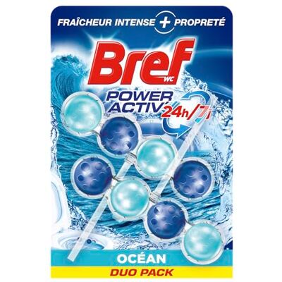Bref Duo Pack 2 Blöcke WC 50g Power Activ' Ozean - Toilettenreiniger Bref Duo Pack 2 Blöcke WC 50g Power Activ' Ozean - Toilettenreiniger