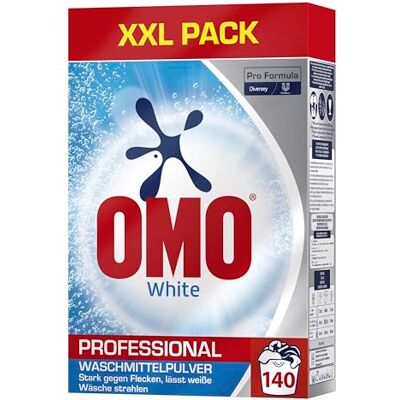 Omo Professional White Waschmittel Pulver 7 kg – Hochwirksames Vollwaschmittel für weiße Wäsche, starke Fleckentfernung & strahlendes Weiß, Waschpulver Großpackung für bis zu 140 Wäschen Omo Professional White Waschmittel Pulver 7 kg – Hochwirksames Vollwaschmittel für weiße Wäsche, starke Fleckentfernung & strahlendes Weiß, Waschpulver Großpackung für bis zu 140 Wäschen