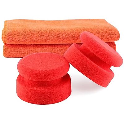 SPTA Auto Profi Handpolierschwamm, 2Pcs Auto Hand Polierschwamm 100 * 100mm polierschwämme pad 2Pcs Auto Mikrofasertuch-Trockentuch Reinigungstuchpolierset SPTA Auto Profi Handpolierschwamm, 2Pcs Auto Hand Polierschwamm 100 * 100mm polierschwämme pad 2Pcs Auto Mikrofasertuch-Trockentuch Reinigungstuchpolierset