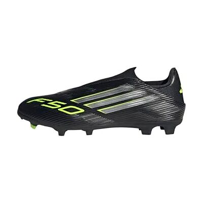 Adidas Unisex F50 League Laceless Firm Ground Football Boots, Core Black/Iron Metallic/Lucid Lemon, 46 EU Adidas Unisex F50 League Laceless Firm Ground Football Boots, Core Black/Iron Metallic/Lucid Lemon, 46 EU