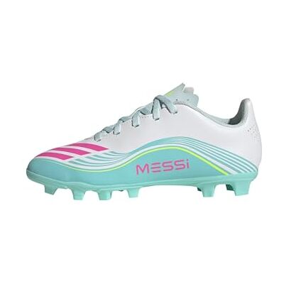 Adidas Unisex Kinder F50 Messi Club Firm Ground/Multi Ground Football Boots Kids, FTWR White/Lucid pink/Flash Aqua, 36 EU Adidas Unisex Kinder F50 Messi Club Firm Ground/Multi Ground Football Boots Kids, FTWR White/Lucid pink/Flash Aqua, 36 EU