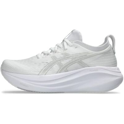 ASICS Women's Gel-Nimbus 27 Running Shoe, Weiß/Gletschergrau, 42 EU ASICS Women's Gel-Nimbus 27 Running Shoe, Weiß/Gletschergrau, 42 EU