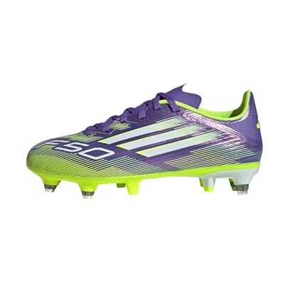 Adidas Unisex Kinder F50 League Soft Ground Football Boots Kids Fußballschuhe, Purple Rush/FTWR White/Lucid Lemon Adidas Unisex Kinder F50 League Soft Ground Football Boots Kids Fußballschuhe, Purple Rush/FTWR White/Lucid Lemon