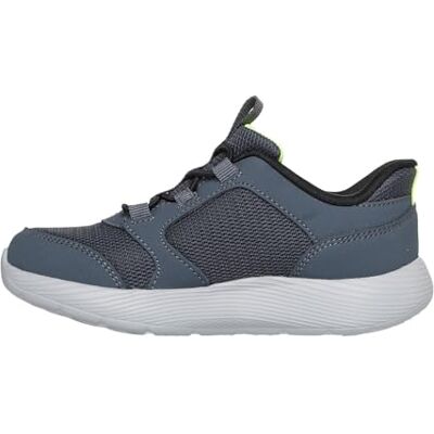 Skechers Baby Jungen Dyna-Lite Turbo-Brisk Buddies Slip-InTurnschuhe, Charcoal Synthetic / Textile / Black & Safety, 26 EU Skechers Baby Jungen Dyna-Lite Turbo-Brisk Buddies Slip-InTurnschuhe, Charcoal Synthetic / Textile / Black & Safety, 26 EU