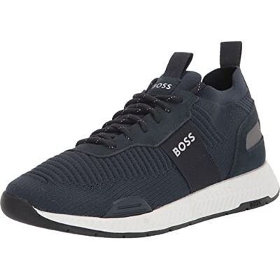 Boss Herren Lauf Mesh-Mix Sneaker, Sky Captain Navy, 45 EU Boss Herren Lauf Mesh-Mix Sneaker, Sky Captain Navy, 45 EU