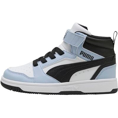 Puma Rebound V6 MID AC+ PS Sneaker, White-Snow Mountain Blue Black, 44 EU Child, White Snow Mountain Blue Schwarz, 28 EU Puma Rebound V6 MID AC+ PS Sneaker, White-Snow Mountain Blue Black, 44 EU Child, White Snow Mountain Blue Schwarz, 28 EU