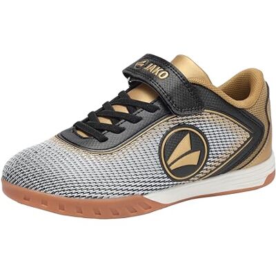 JAKO Unisex Kinder J-SI Course Ev Fussballschuh, Jet Black Rich Gold, 34 EU JAKO Unisex Kinder J-SI Course Ev Fussballschuh, Jet Black Rich Gold, 34 EU