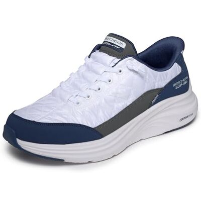 Skechers Herren Contour Foam Cozy Fit Slip-InTurnschuhe, White Mesh/Duraleather/Navy Trim, 48.5 EU Skechers Herren Contour Foam Cozy Fit Slip-InTurnschuhe, White Mesh/Duraleather/Navy Trim, 48.5 EU