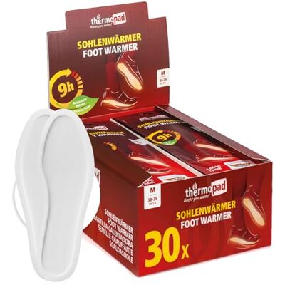 Thermopad Sohlenwärmer DAS ORIGINAL: 5, 10 oder 30 Paar Wärmepads (erhältlich in 5 Größen) Einlegesohle für 9 Stunden Wärme I Fußwärmer Pads I Extra warme Wärmesohle M für Schuhe & Skischuhe Thermopad Sohlenwärmer DAS ORIGINAL: 5, 10 oder 30 Paar Wärmepads (erhältlich in 5 Größen) Einlegesohle für 9 Stunden Wärme I Fußwärmer Pads I Extra warme Wärmesohle M für Schuhe & Skischuhe