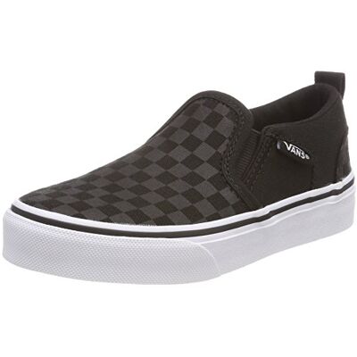Vans Unisex Asher Sneaker, Checker Black Black, 34 EU Vans Unisex Asher Sneaker, Checker Black Black, 34 EU