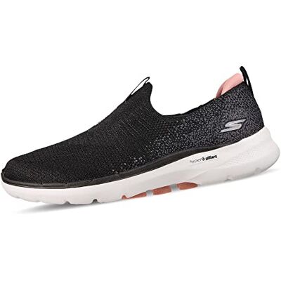 Skechers Damen Go Walk 6 Glimmering Sneaker, Black Textile Pink Trim, 37 EU Skechers Damen Go Walk 6 Glimmering Sneaker, Black Textile Pink Trim, 37 EU