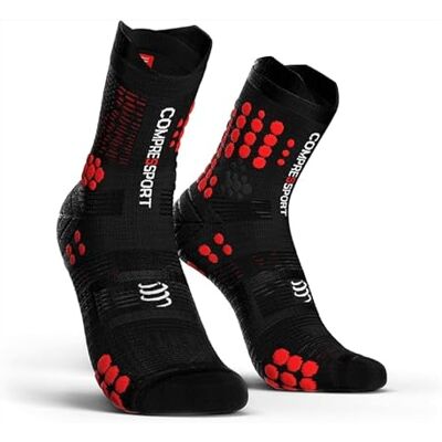 COMPRESSPORT Herren Trail Black/Red T3 Kompressions Laufsocke, Schwarz/Rot, 42-44 EU COMPRESSPORT Herren Trail Black/Red T3 Kompressions Laufsocke, Schwarz/Rot, 42-44 EU