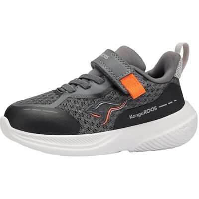 KangaROOS Jungen Unisex Kinder K-RDI Pebble EV Sneaker, Steel Grey/neon orange, 22 EU KangaROOS Jungen Unisex Kinder K-RDI Pebble EV Sneaker, Steel Grey/neon orange, 22 EU
