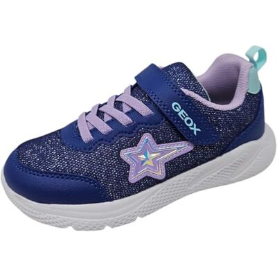Geox J SPRINTYE Girl A Sneaker, Blue/Lilac, 37 EU Geox J SPRINTYE Girl A Sneaker, Blue/Lilac, 37 EU