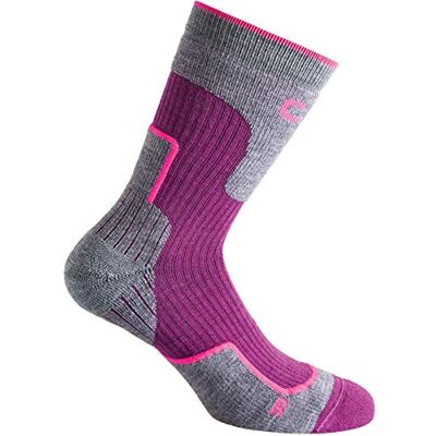 CMP Mittelgroße Wandersocken aus Wolle für Kinder, Lila, 34/36 CMP Mittelgroße Wandersocken aus Wolle für Kinder, Lila, 34/36