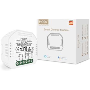 MOES Wlan Mini Smart Alexa Dimmer Lichtschalter 2 Gang Relais Modul, WiFi Funk Schalter LED Unterputz Kompatibel mit Smart Life Tuya App Fernbedienung, Amazon Alexa Google Home, Nur 2,4GHz Netzwerk MOES Wlan Mini Smart Alexa Dimmer Lichtschalter 2 Gang Relais Modul, WiFi Funk Schalter LED Unterputz Kompatibel mit Smart Life Tuya App Fernbedienung, Amazon Alexa Google Home, Nur 2,4GHz Netzwerk