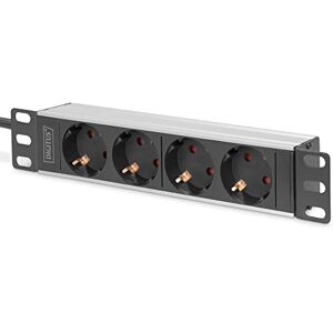 Digitus 4-Fach Steckdosenleiste 1HE 10-Zoll (254 mm) Rack-Montage in Netzwerk-Schrank DN-95418 Silber/Schwarz Digitus 4-Fach Steckdosenleiste 1HE 10-Zoll (254 mm) Rack-Montage in Netzwerk-Schrank DN-95418 Silber/Schwarz