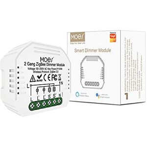 MOES ZigBee Mini Smart Alexa Dimmer Lichtschalter 2 Gang Relais Modul, Funk Schalter LED Kompatibel mit Smart Life Tuya Amazon Alexa Google Home【Funktioniert nur mit Tuya ZigBee Hub】 MOES ZigBee Mini Smart Alexa Dimmer Lichtschalter 2 Gang Relais Modul, Funk Schalter LED Kompatibel mit Smart Life Tuya Amazon Alexa Google Home【Funktioniert nur mit Tuya ZigBee Hub】