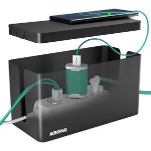 ACROPAQ Kabelbox klein (23,5 x 12 x 11,5 cm), Kabelmanagement zum Kabel verstecken und Steckdosen verstecken, Kunststoff, Schwarz Kabel Box, Kabelaufbewahrung, Steckdosenbox ACROPAQ Kabelbox klein (23,5 x 12 x 11,5 cm), Kabelmanagement zum Kabel verstecken und Steckdosen verstecken, Kunststoff, Schwarz Kabel Box, Kabelaufbewahrung, Steckdosenbox
