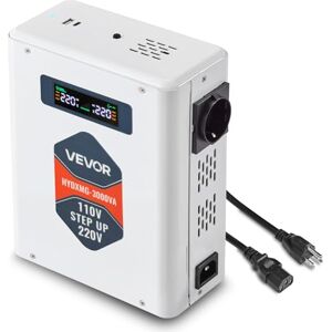 VEVOR Spannungswandler aufwärts, 3000 VA, Hochleistungs-Stromwandler, 110 V auf 220 V Leistungstransformator, mit 2 EU-Steckdosen, USB-Ausgang, LCD-Display, Temperaturschutz, für 220-V-Geräte VEVOR Spannungswandler aufwärts, 3000 VA, Hochleistungs-Stromwandler, 110 V auf 220 V Leistungstransformator, mit 2 EU-Steckdosen, USB-Ausgang, LCD-Display, Temperaturschutz, für 220-V-Geräte