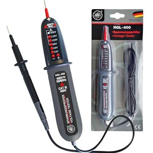 HGL -400 Spannungsprüfer zweipolig 12V bis 400V AC/DC mit LED Anzeige, Phasenprüfer, IP54 Spritzwassergeschützt, keine Batterien benötigt, Spannungsmesser 2-polig, Steckdosen Messgerät HGL -400 Spannungsprüfer zweipolig 12V bis 400V AC/DC mit LED Anzeige, Phasenprüfer, IP54 Spritzwassergeschützt, keine Batterien benötigt, Spannungsmesser 2-polig, Steckdosen Messgerät
